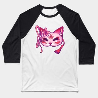 kitsune mask pink  japanese sakura aesthetic Baseball T-Shirt